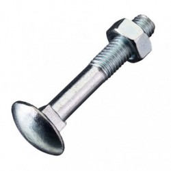 Boulon tête ronde collet carré 4.8 zingué